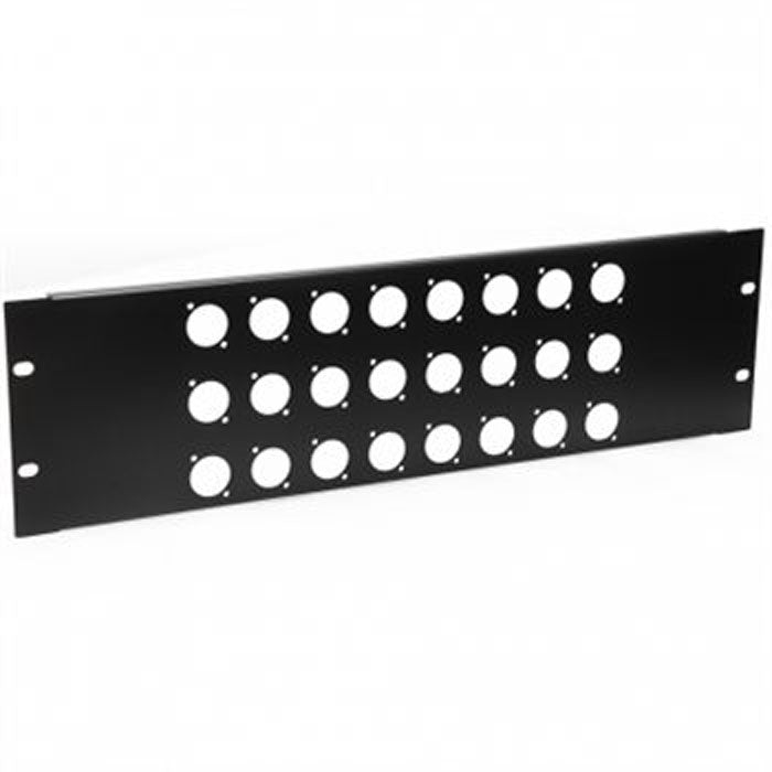 Penn Elcom R1269/3UK/24 Rack Panel Punched for Neutrik D-Style Connectors (3U, 24 Hole)