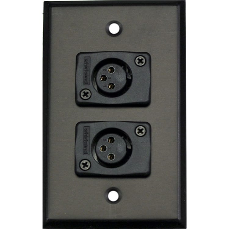 Whirlwind WP1B/2FW Wallplate for 2 Whirlwind WC3F Female XLRs