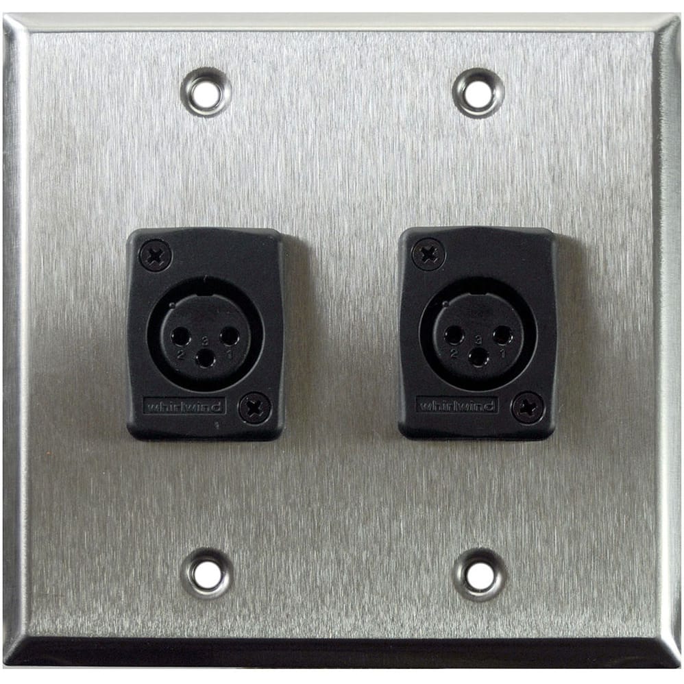 Whirlwind WP2/2FW Wallplate for 2 Whirlwind WC3F female XLRs