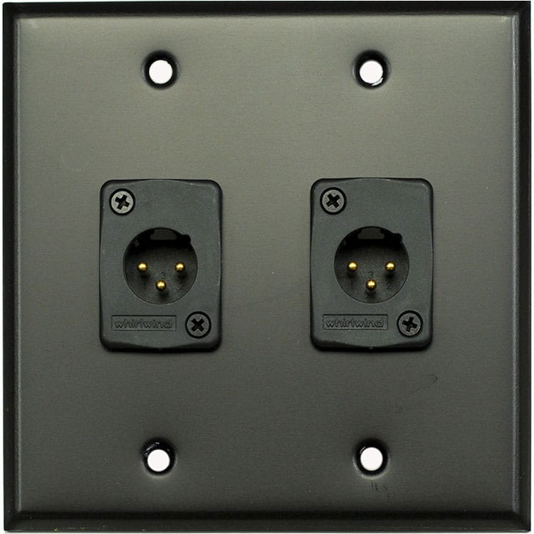 Whirlwind WP2B/2MW Wallplate for 2 Whirlwind WC3M Male XLRs