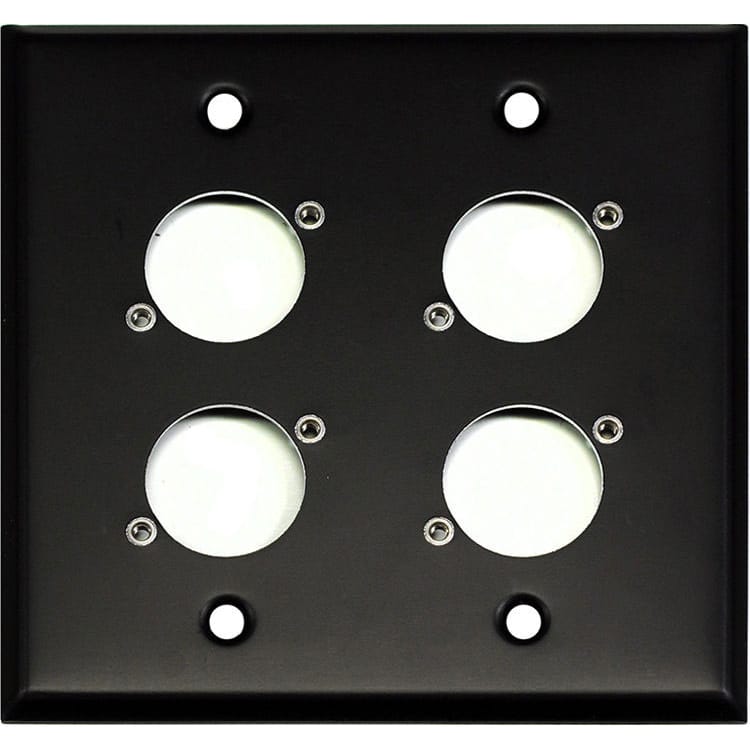 Whirlwind WP2B/4H Wallplate for 4 Whirlwind/Switchcraft D3F