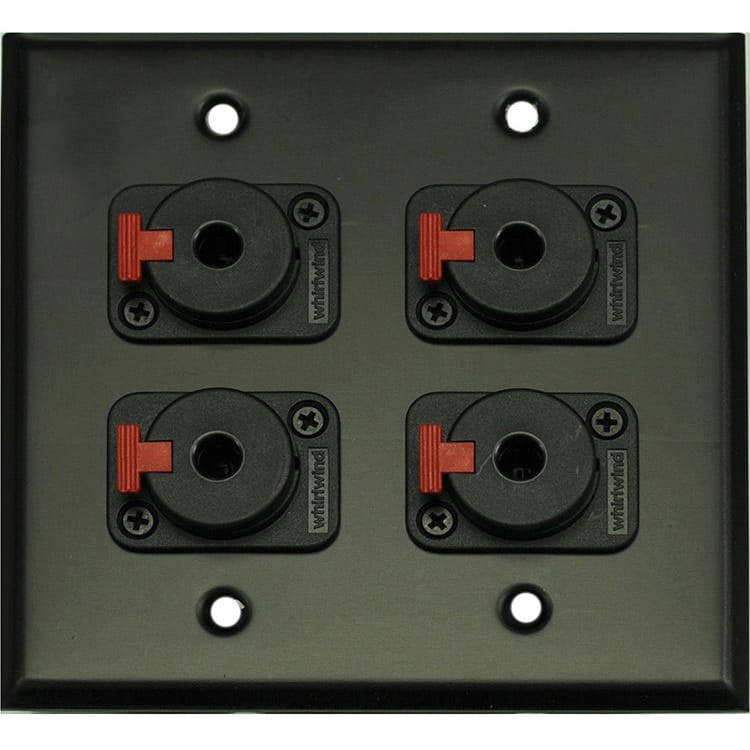 Whirlwind WP2B/4QW Wallplate for 4 Whirlwind WCQF 1/4 Jacks