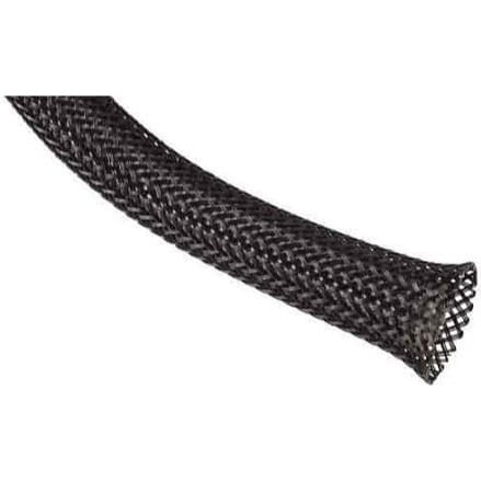 Techflex Flexo PET Expandable Braided Sleeving (1/4" Black, By the Foot)