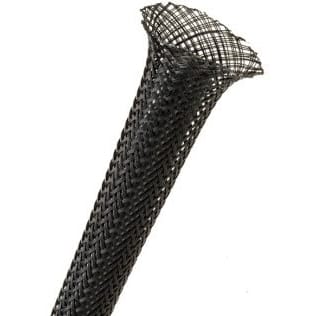 Techflex Flexo PET Expandable Braided Sleeving (3/8" Black, By the Foot)