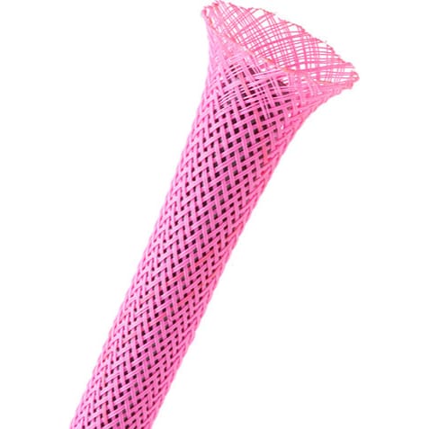 Techflex Flexo PET Expandable Braided Sleeving (1/4" Neon Pink, By the Foot)