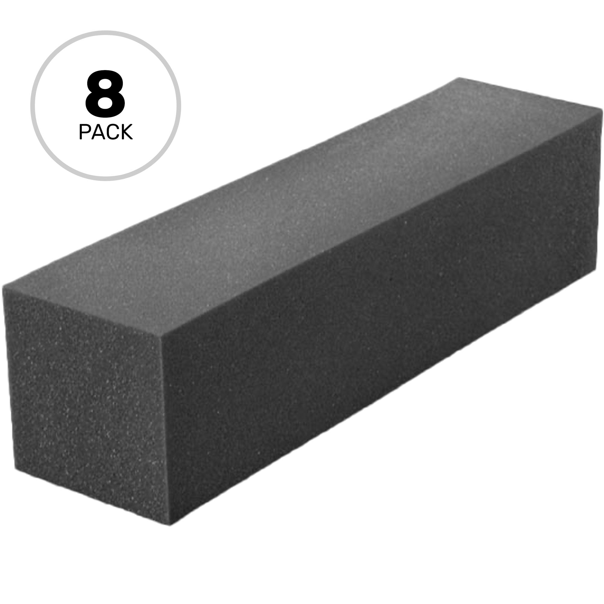 Performance Audio 6" x 6" x 24" Corner Fill Acoustic Foam Block (Charcoal, 8 Pack)