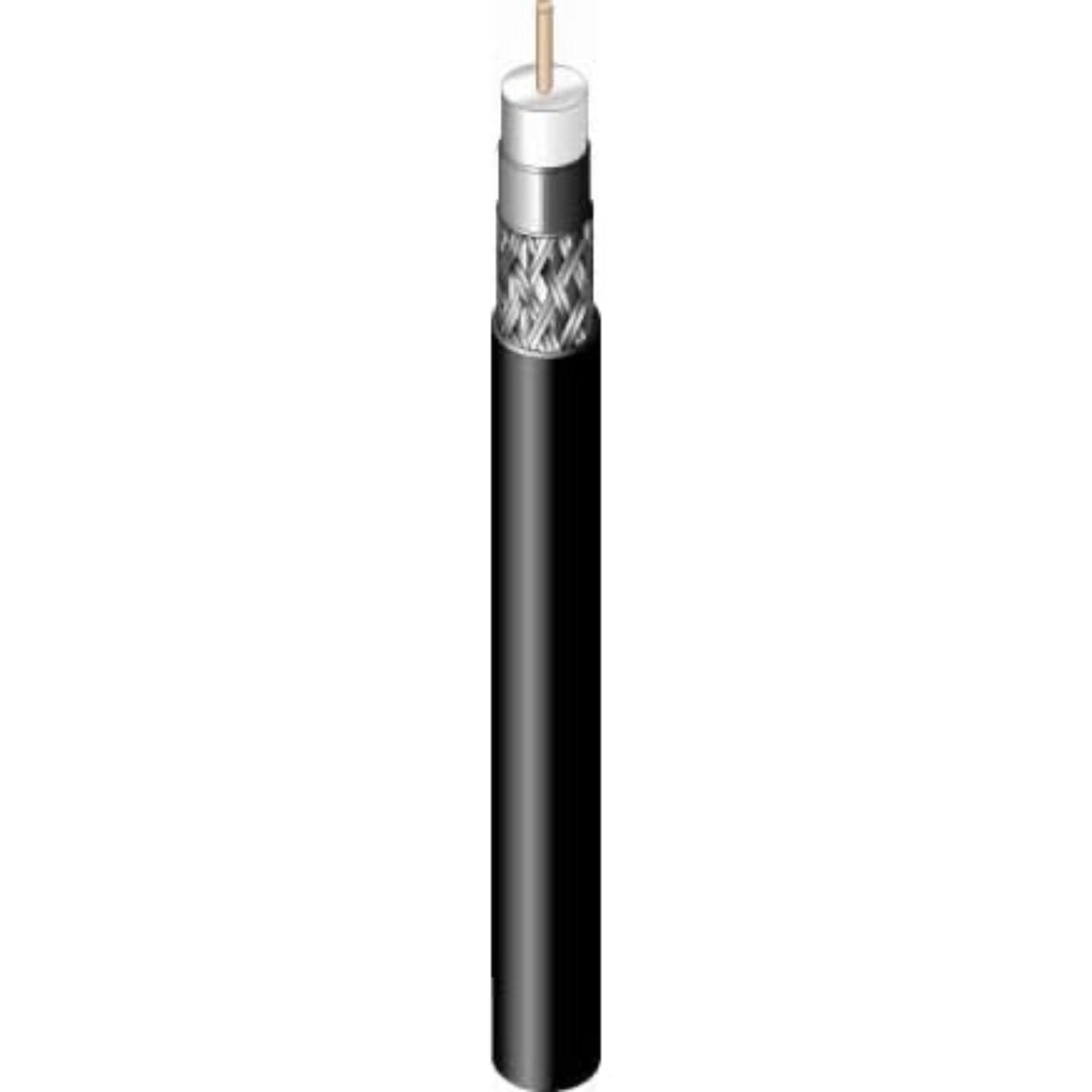 West Penn 841 RG6/U 75 Ohm 18 AWG Solid Dual Shield Coaxial Cable (Black, 1000' Roll)