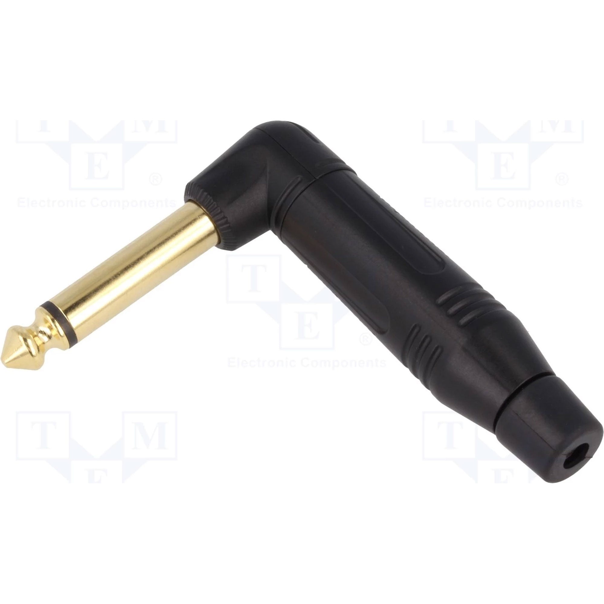 Amphenol ACPM-RB-AU Professional Right-Angle 1/4" TS Mono Phone Plug (Black/Gold)