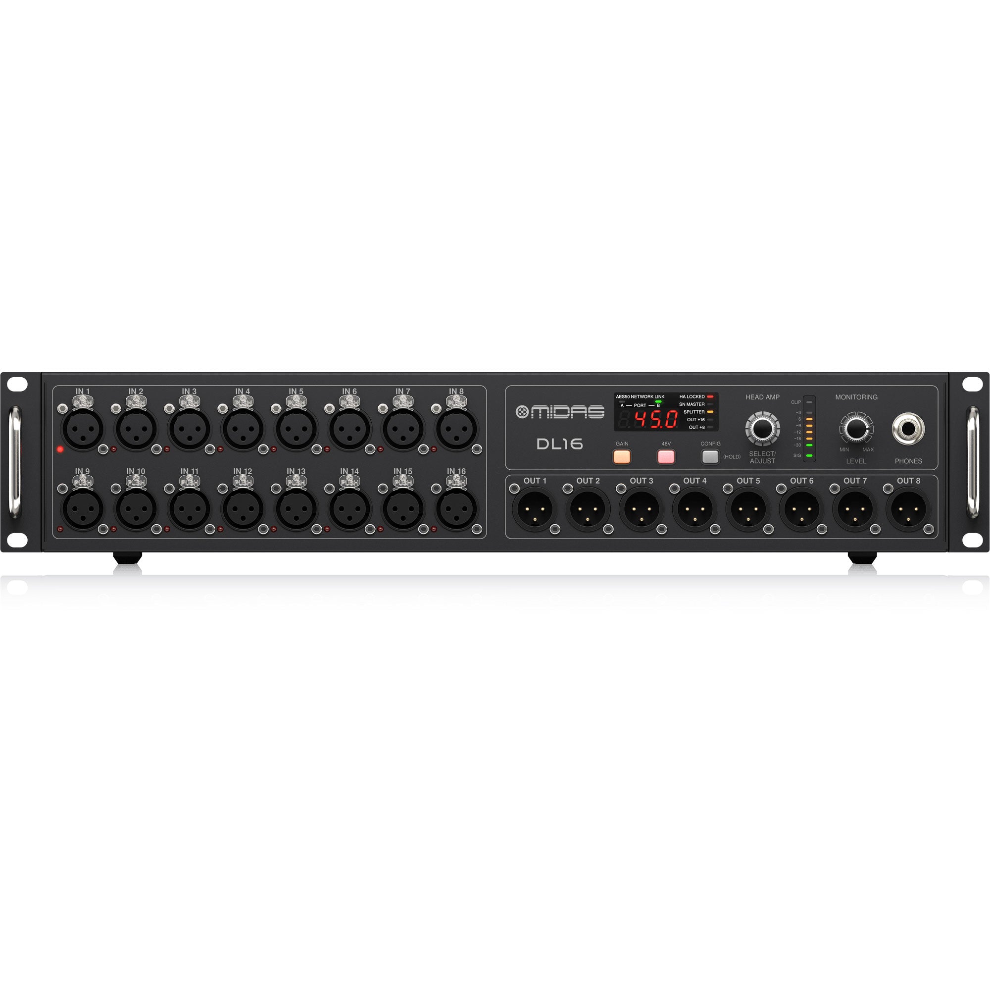 Midas DL16 16 Input, 8 Output Stage Box with 16 Midas Preamps