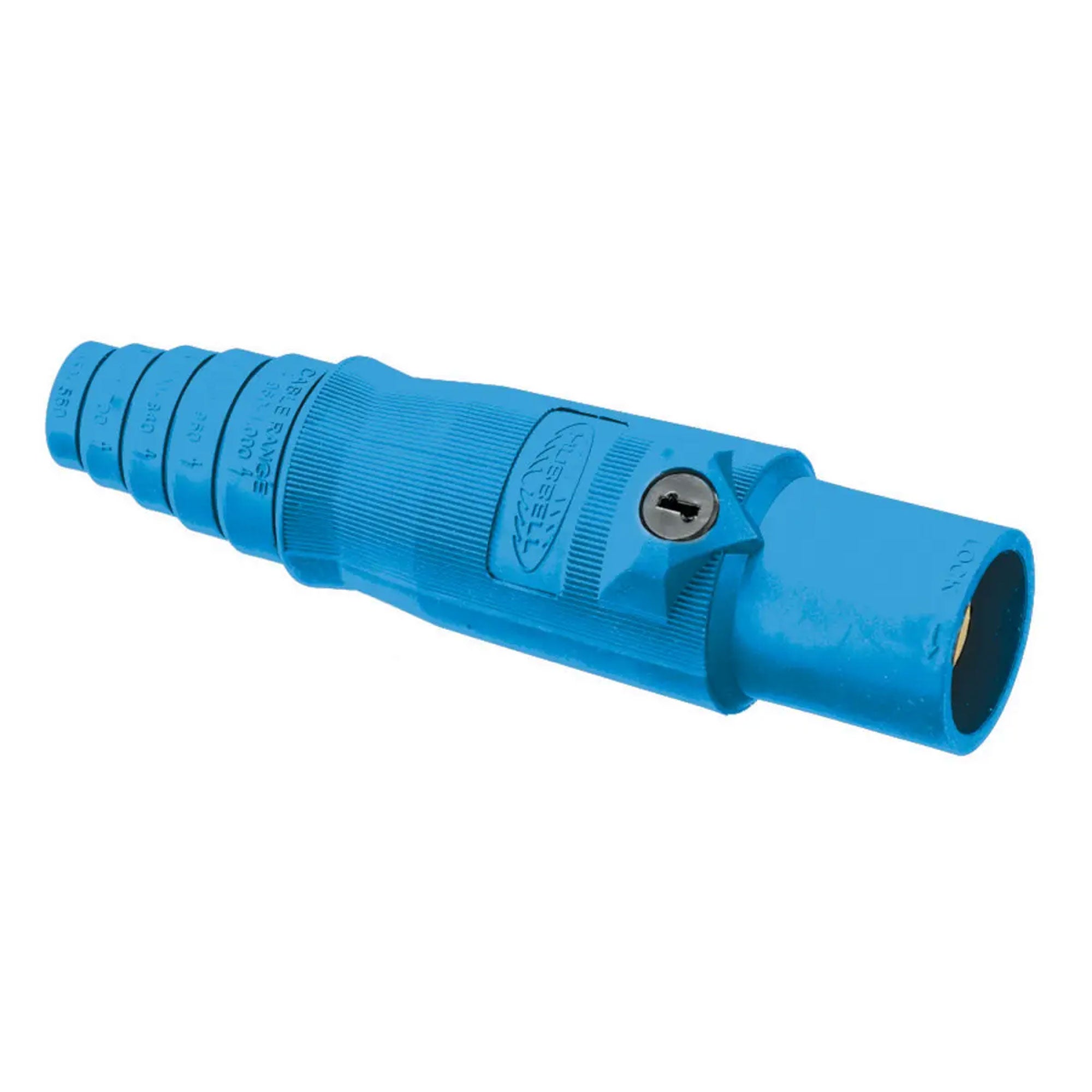 Whirlwind Hubbell HBL400MBL Single Pole Male Cam-Lock Connector (Blue)