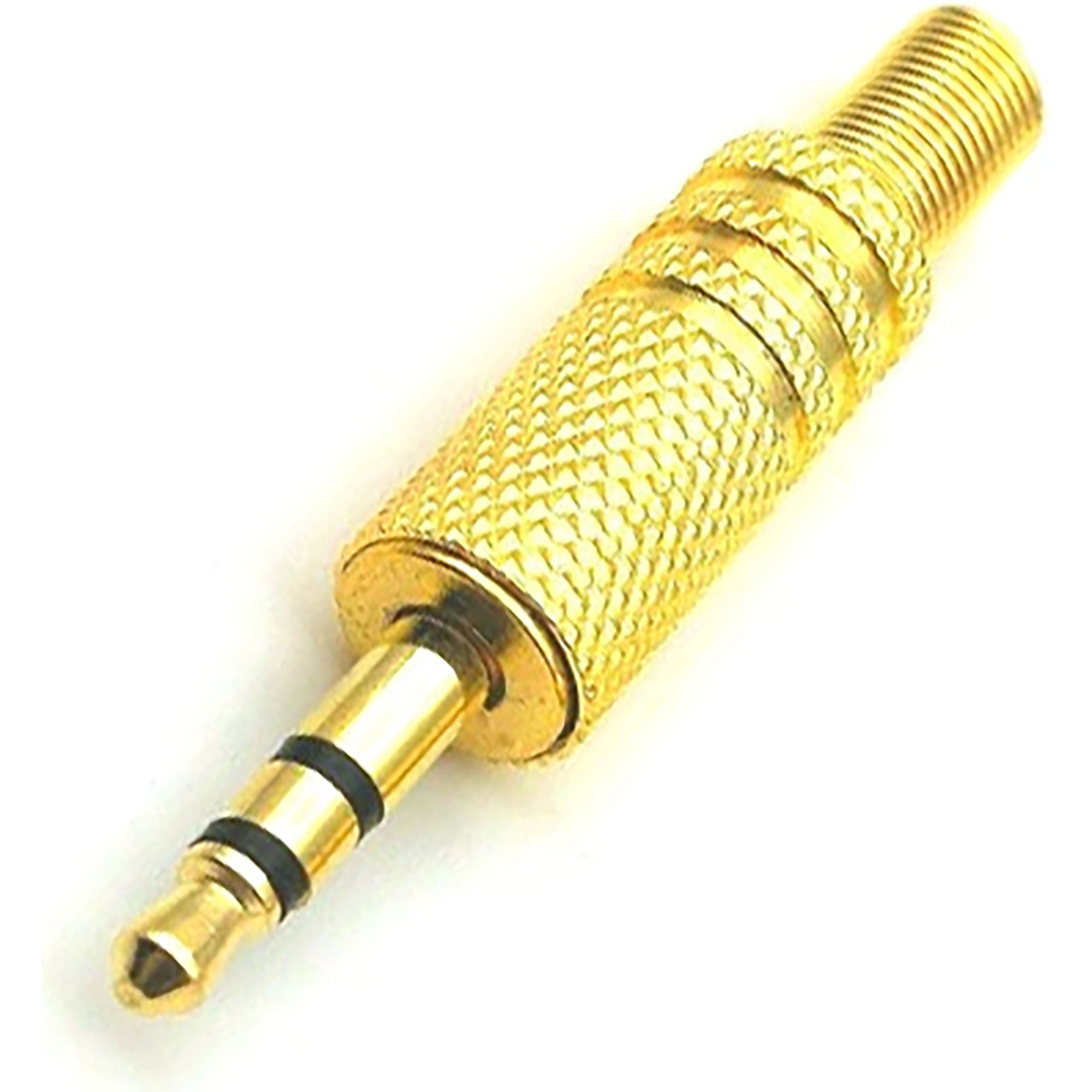 Performance Audio In-Line 3.5mm (1/8") TRS Stereo Male Plug (Gold, 25 Pack)