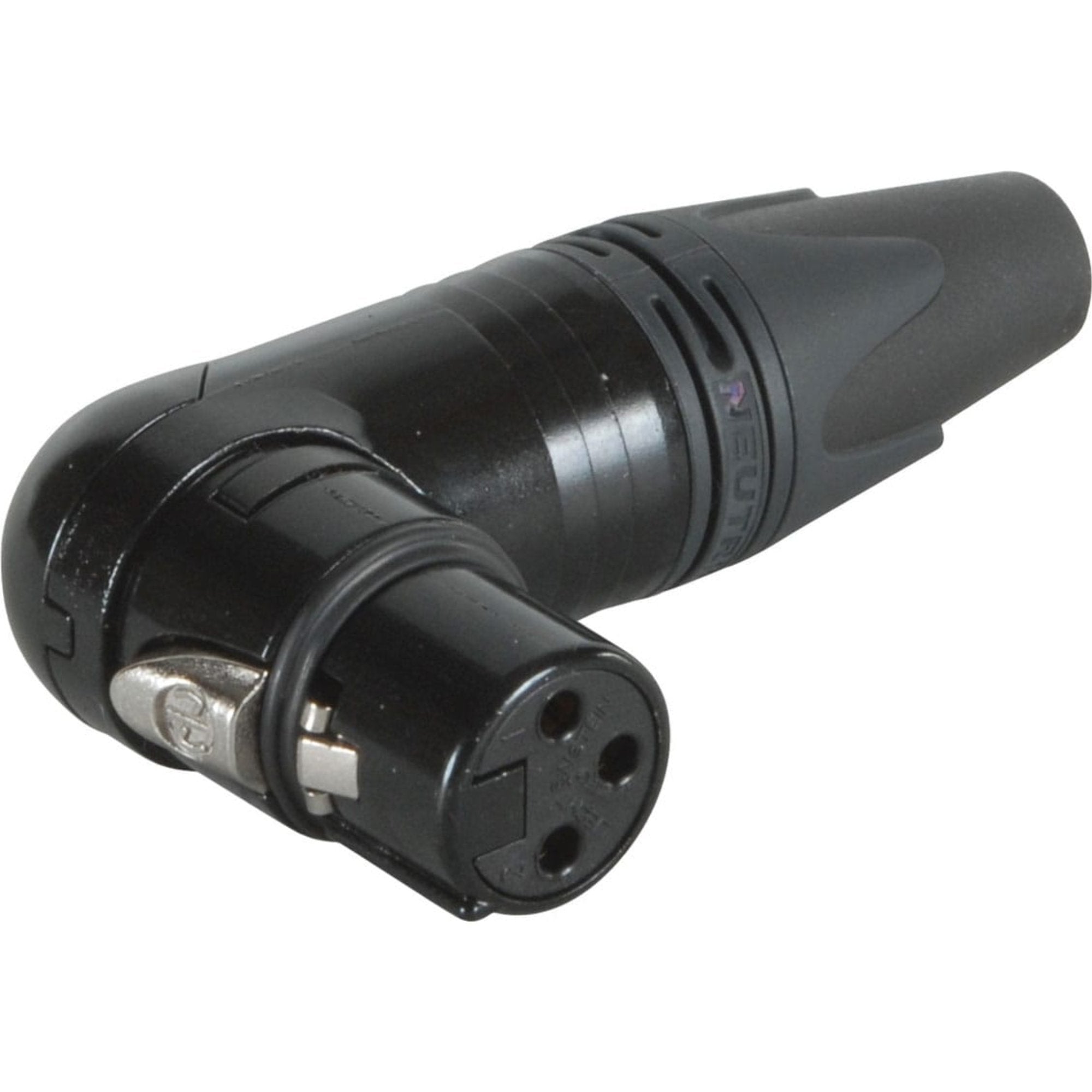 Neutrik NC3FRX-B Female Right Angle 3-Pin XLR Cable Connector (Black/Gold)