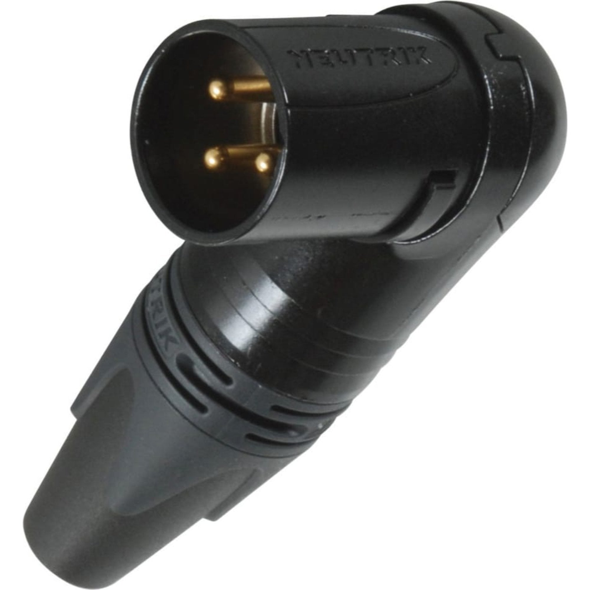 Neutrik NC3MRX-B Male Right Angle 3-Pin XLR Cable Connector (Black/Gold)