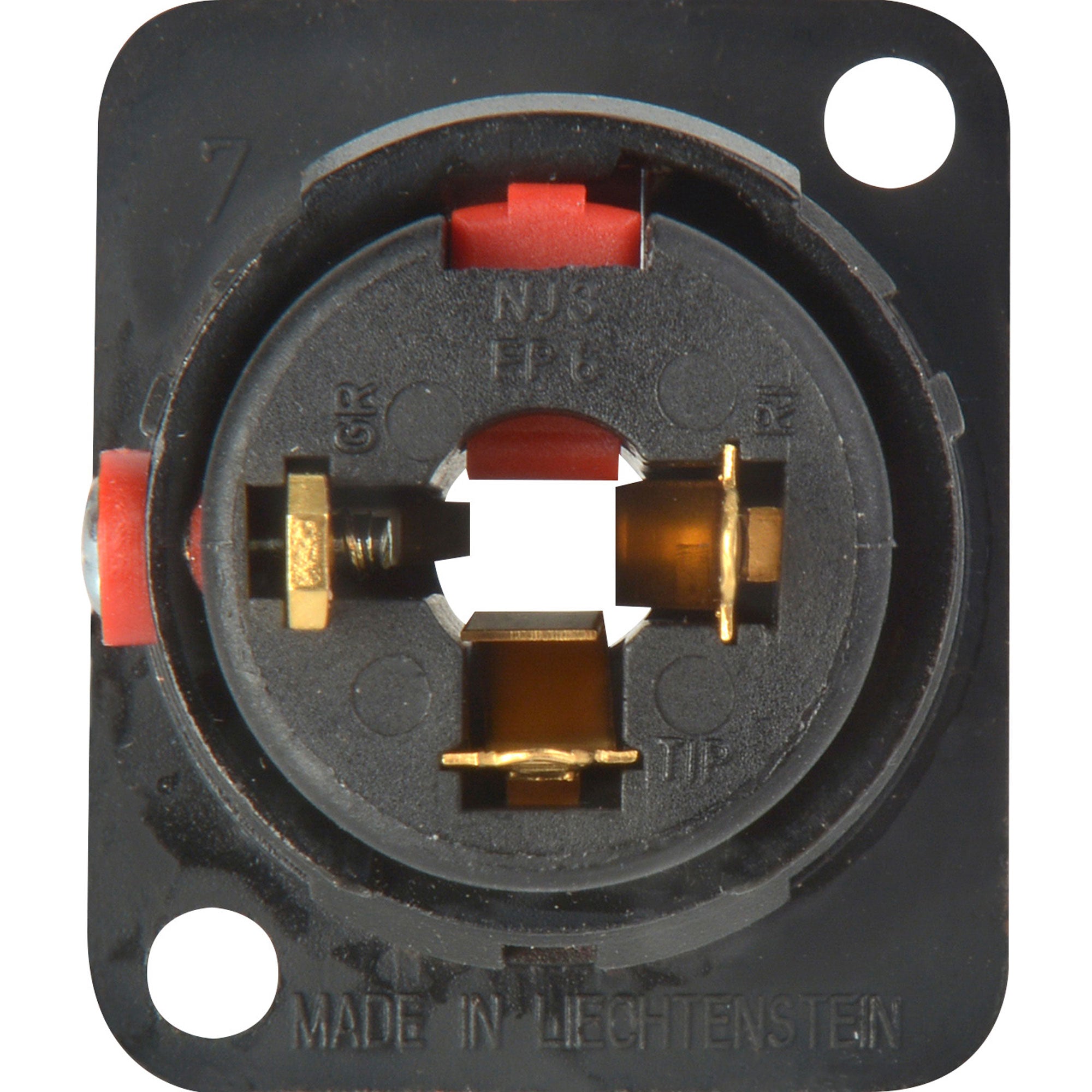 Neutrik NJ3FP6C-B Locking Female 1/4" TRS Stereo Chassis Panel Jack (Black/Gold, Box of 100)