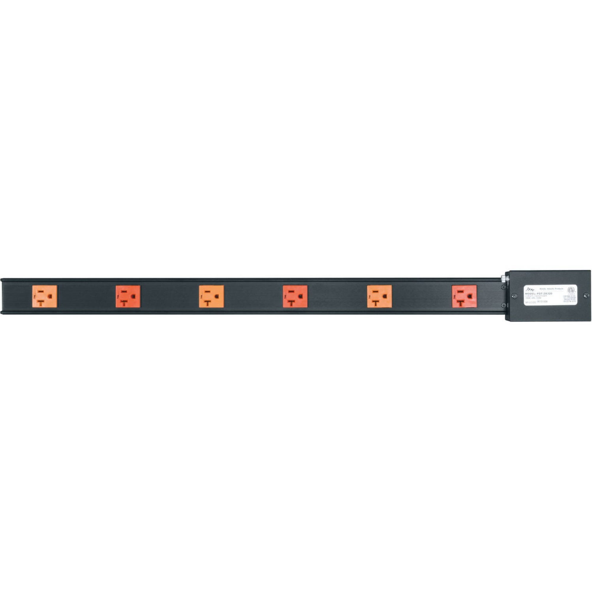 Middle Atlantic PDT-2X320 Thin Power Distribution Strip (6-Outlet, 20 Amp)