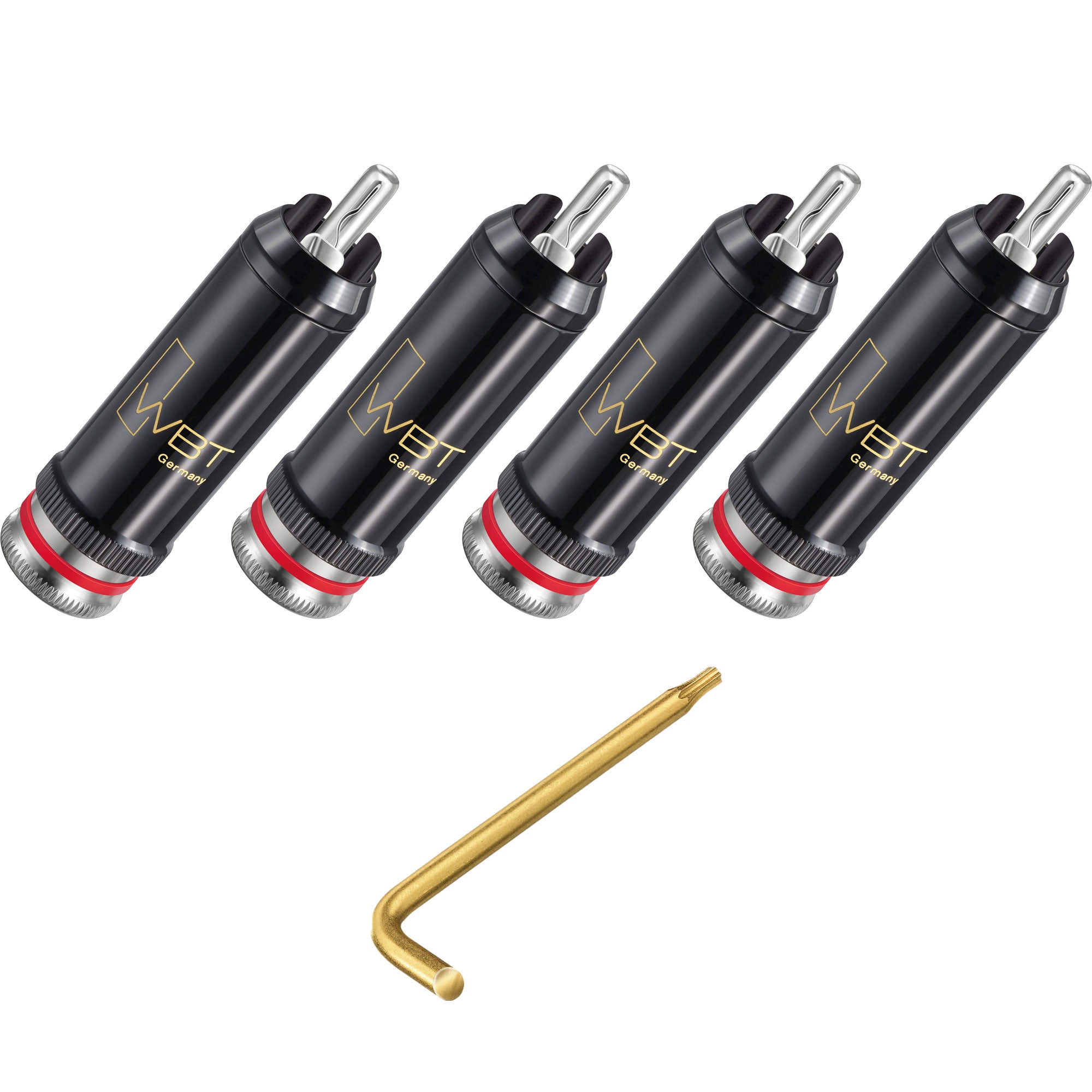 WBT 0102-Ag KIT NextGen Silver Signature Male RCA Connector (4-Pack with Torx Key)