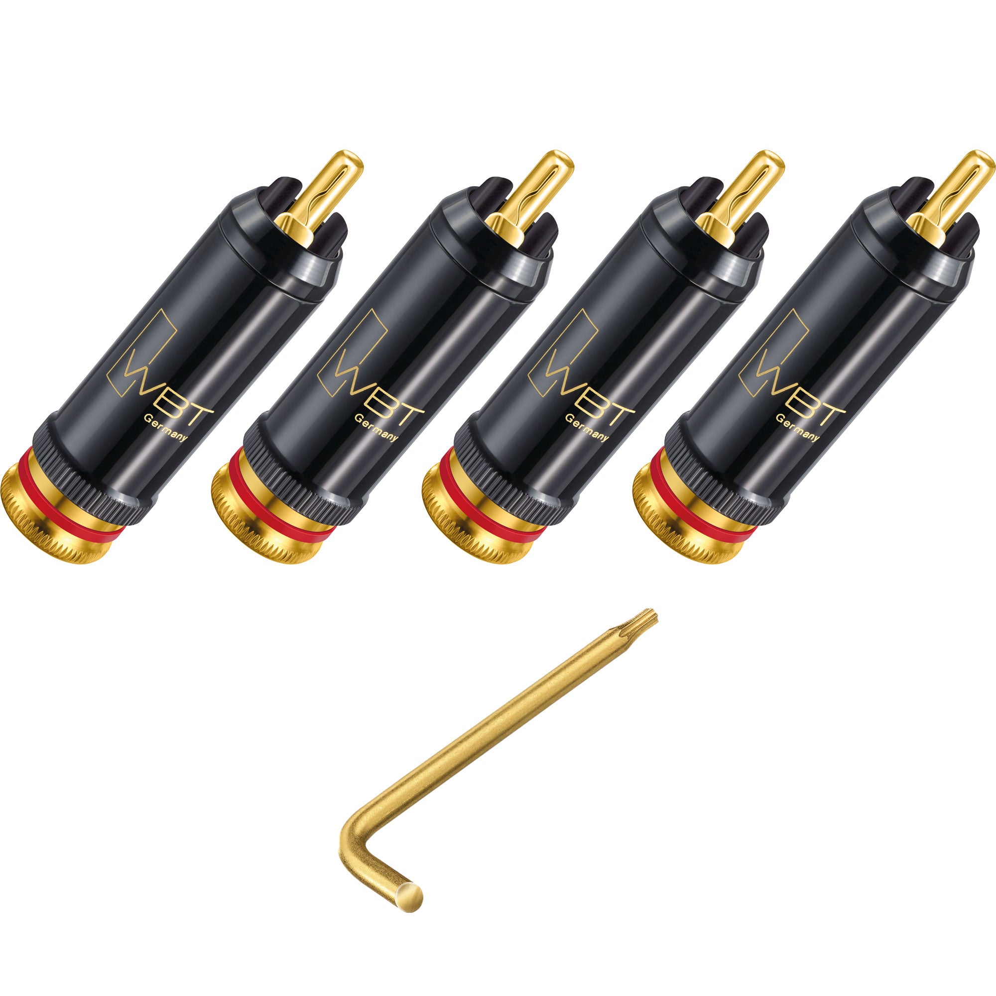 WBT 0102-Cu KIT NextGen Gold Topline Male RCA Connector (4-Pack with Torx Key)