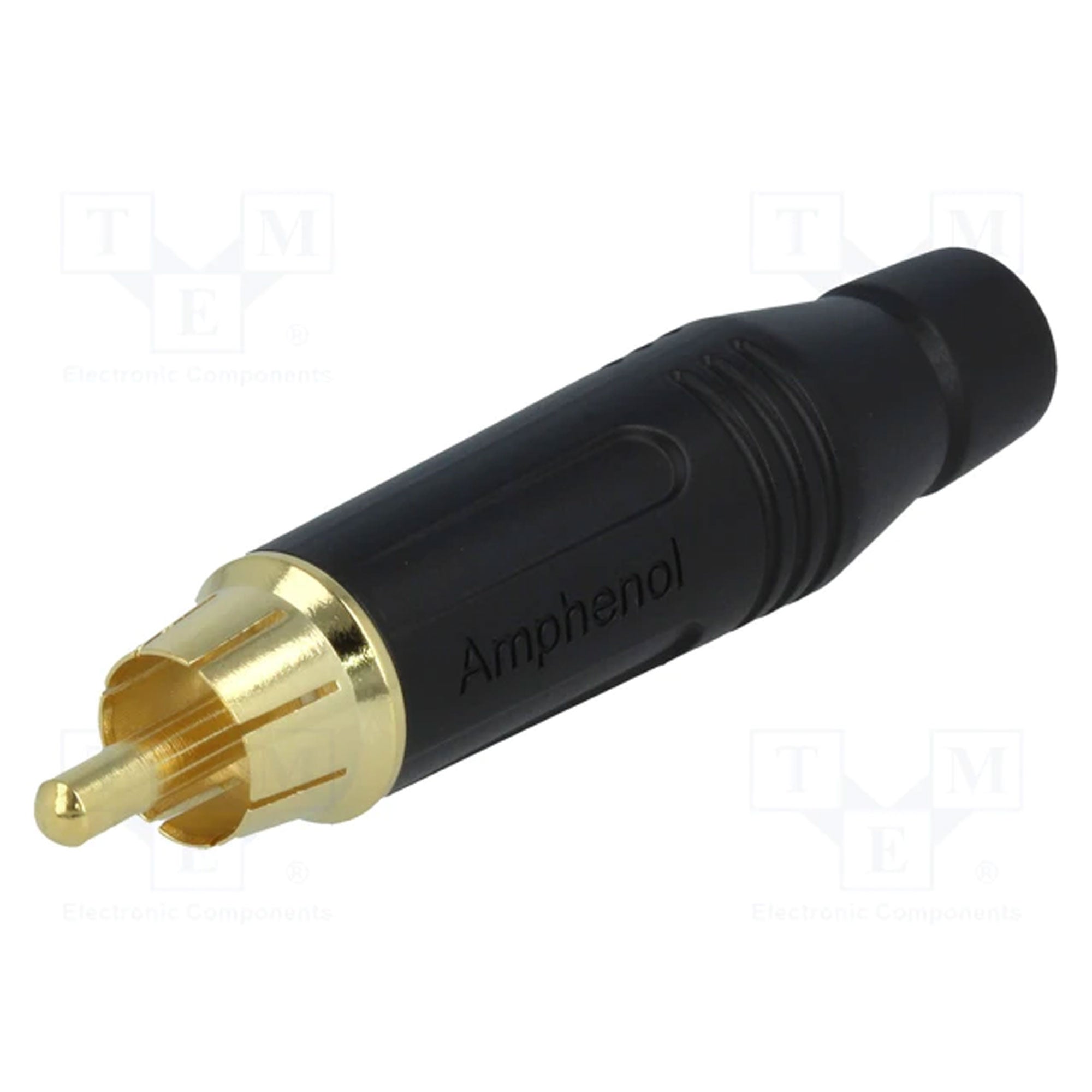 Amphenol ACPR-BLK Gold Plated Male RCA Phono Cable Mount Connector (Black, 50 Pack)