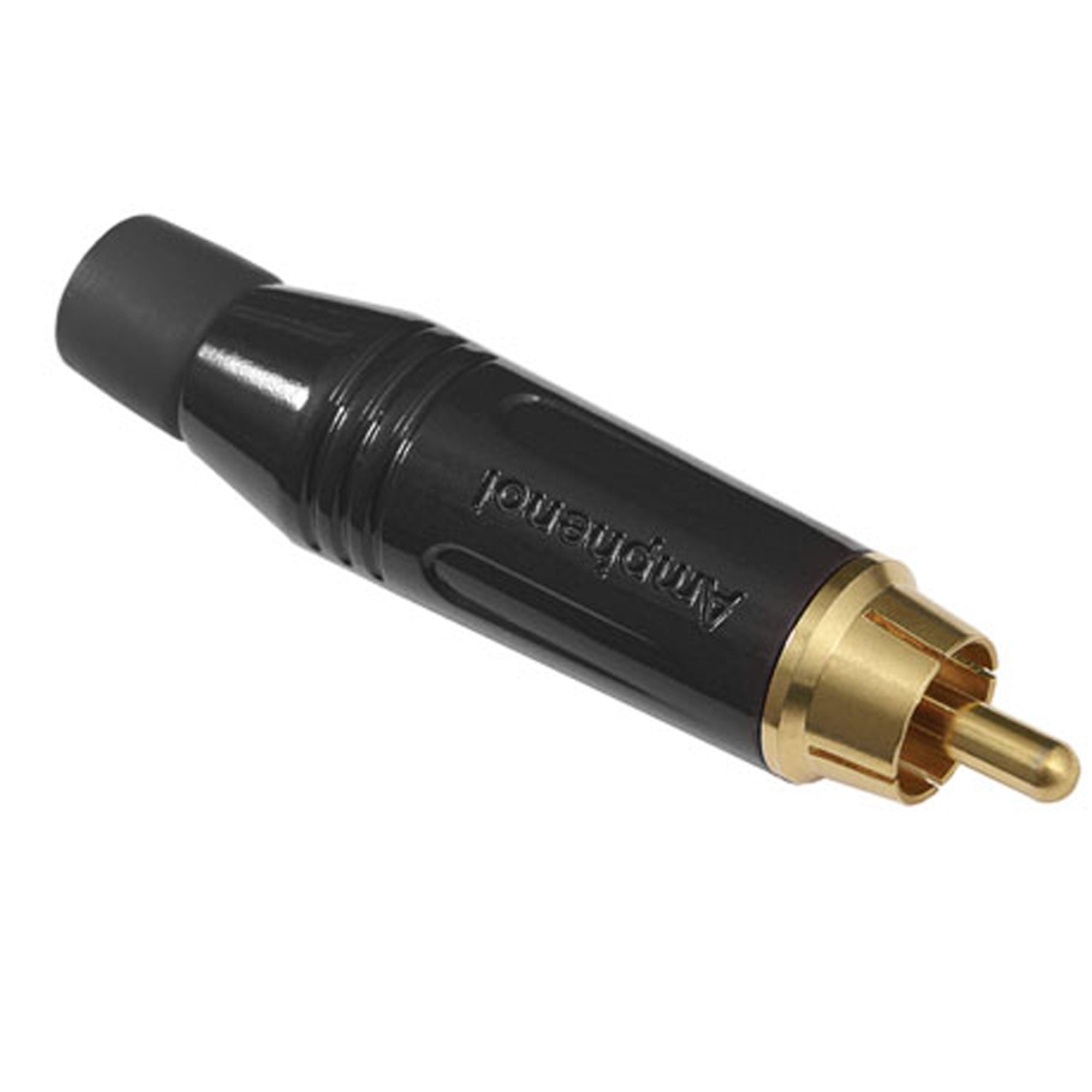 Amphenol ACPR-BLK Gold Plated Male RCA Phono Cable Mount Connector (Black, Box of 100)