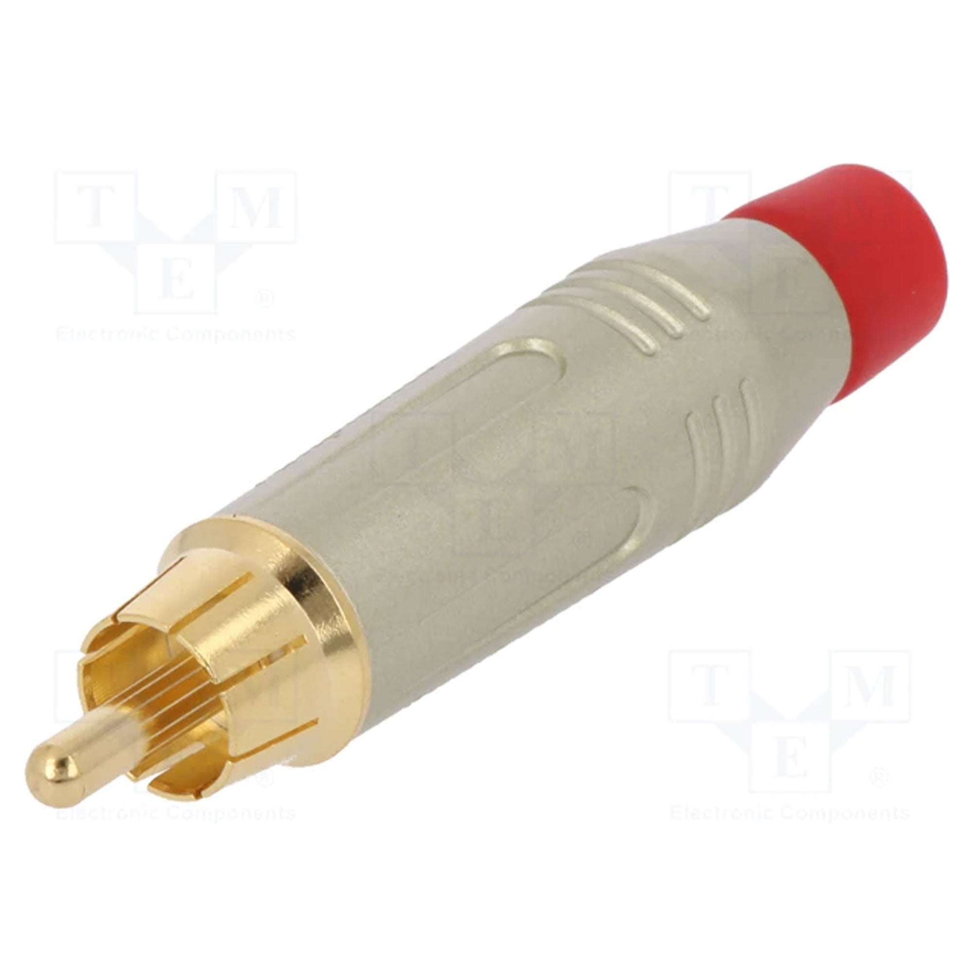 Amphenol ACPR-SRD Gold Plated Male RCA Phono Cable Mount Connector (Nickel/Red, 50 Pack)