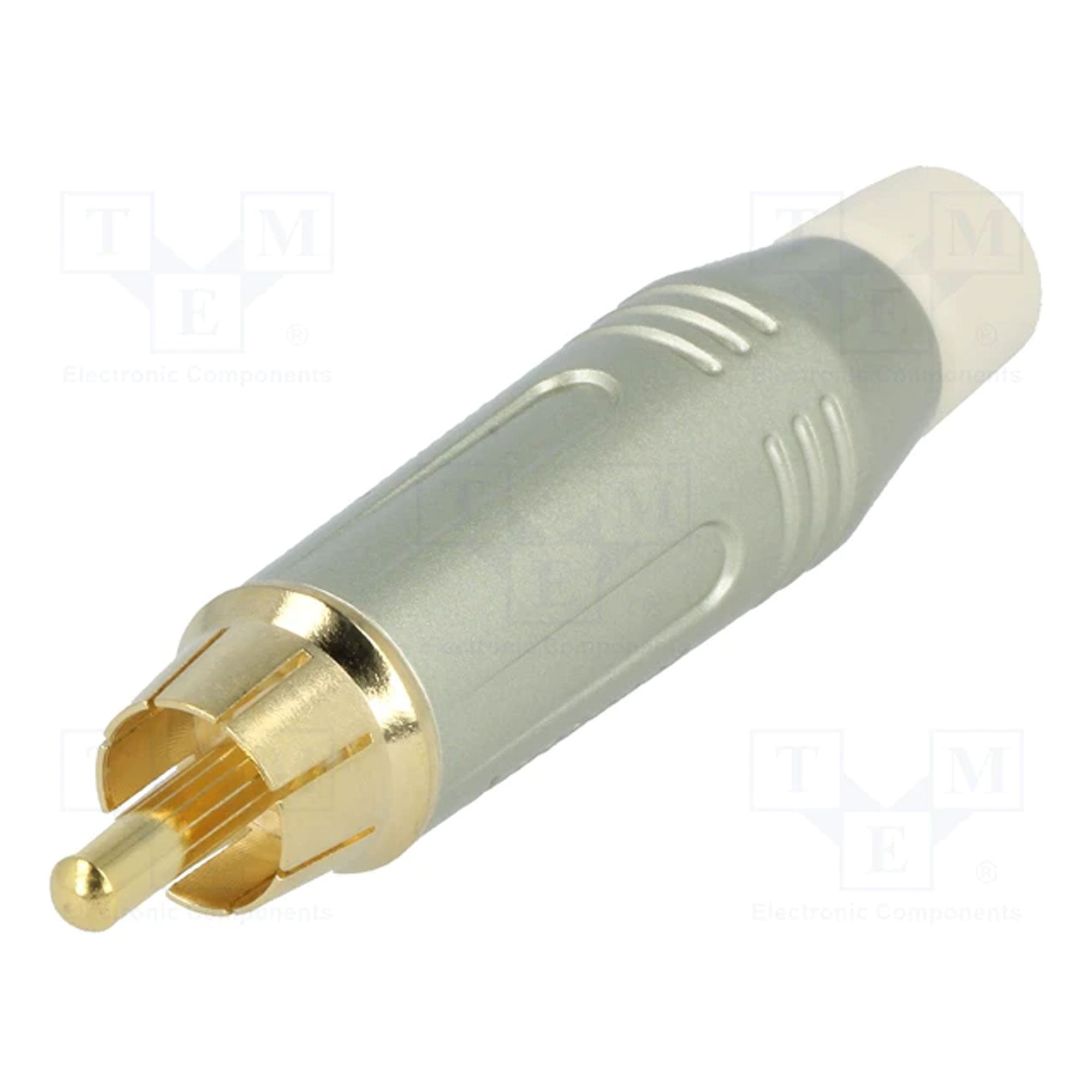 Amphenol ACPR-SWH Gold Plated Male RCA Phono Cable Mount Connector (Nickel/White, 10 Pack)