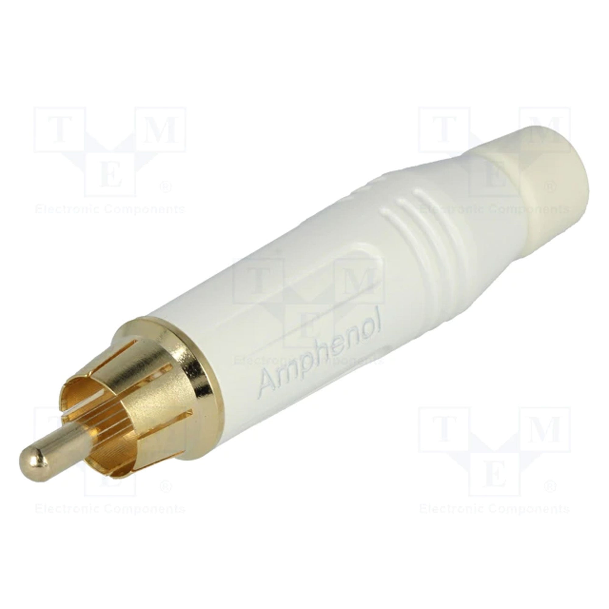 Amphenol ACPR-WHT Gold Plated Male RCA Phono Cable Mount Connector (White, Box of 100)