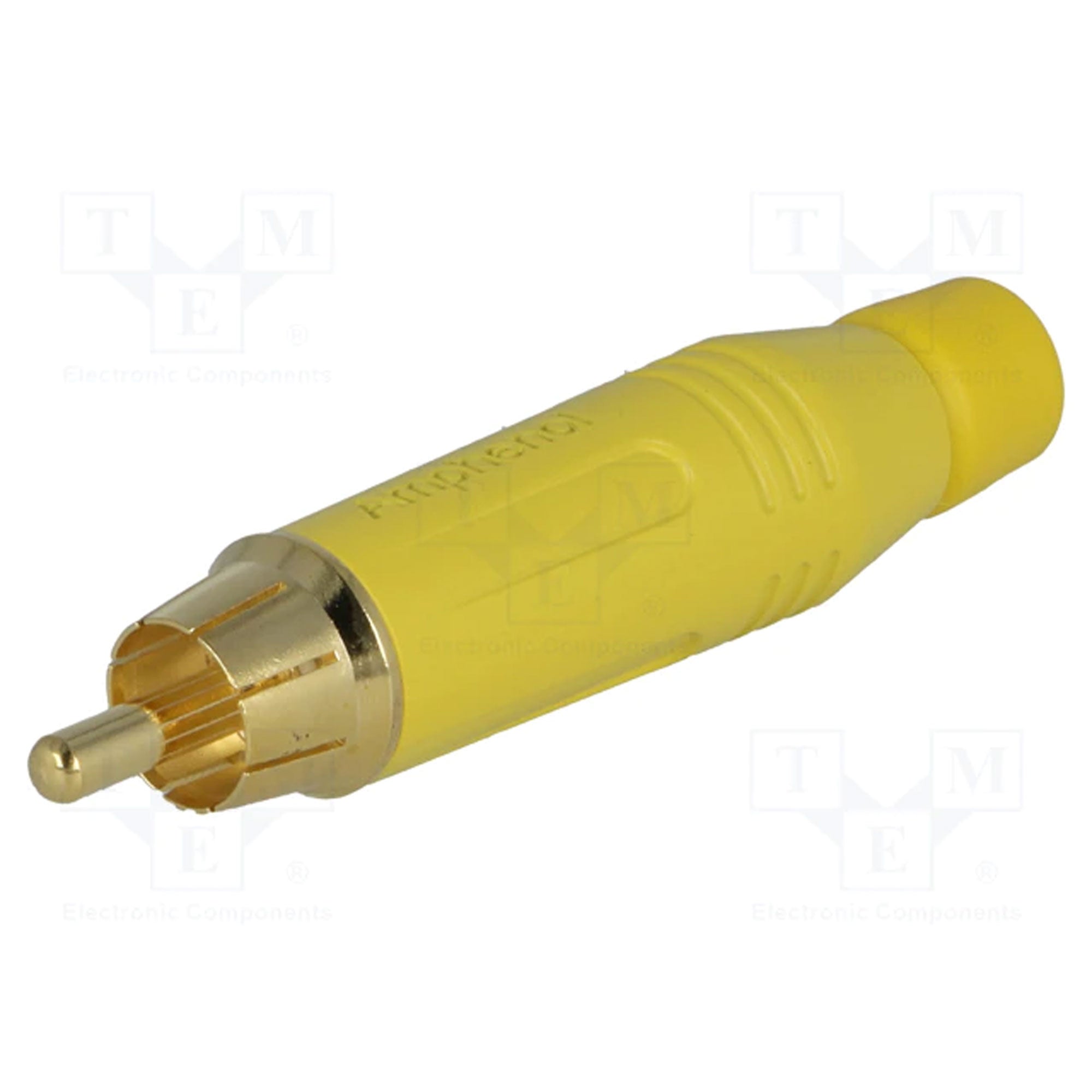 Amphenol ACPR-YEL Gold Plated Male RCA Phono Cable Mount Connector (Yellow)