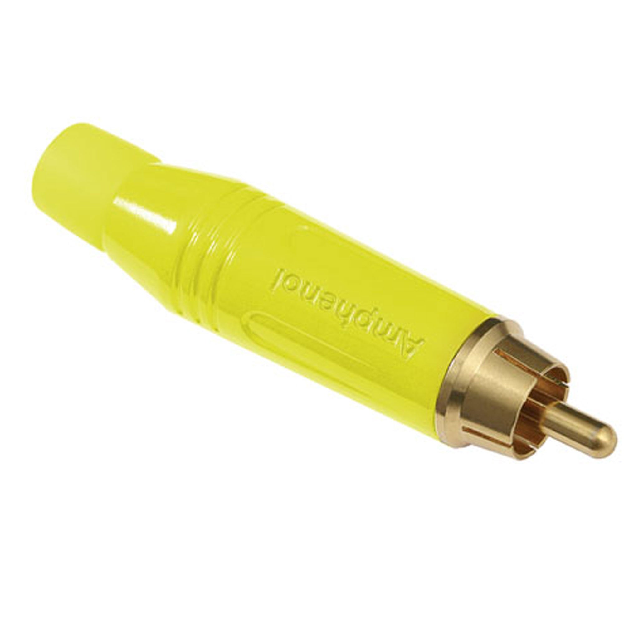 Amphenol ACPR-YEL Gold Plated Male RCA Phono Cable Mount Connector (Yellow)