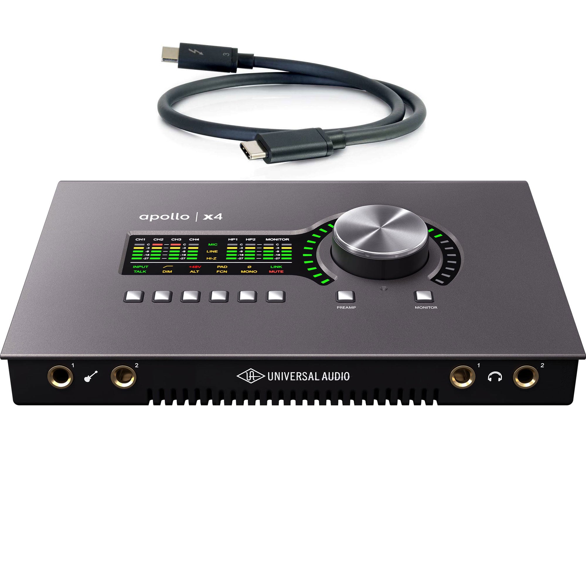 Universal Audio Apollo x4 Heritage Edition Desktop Audio Interface with Thunderbolt 3 Cable