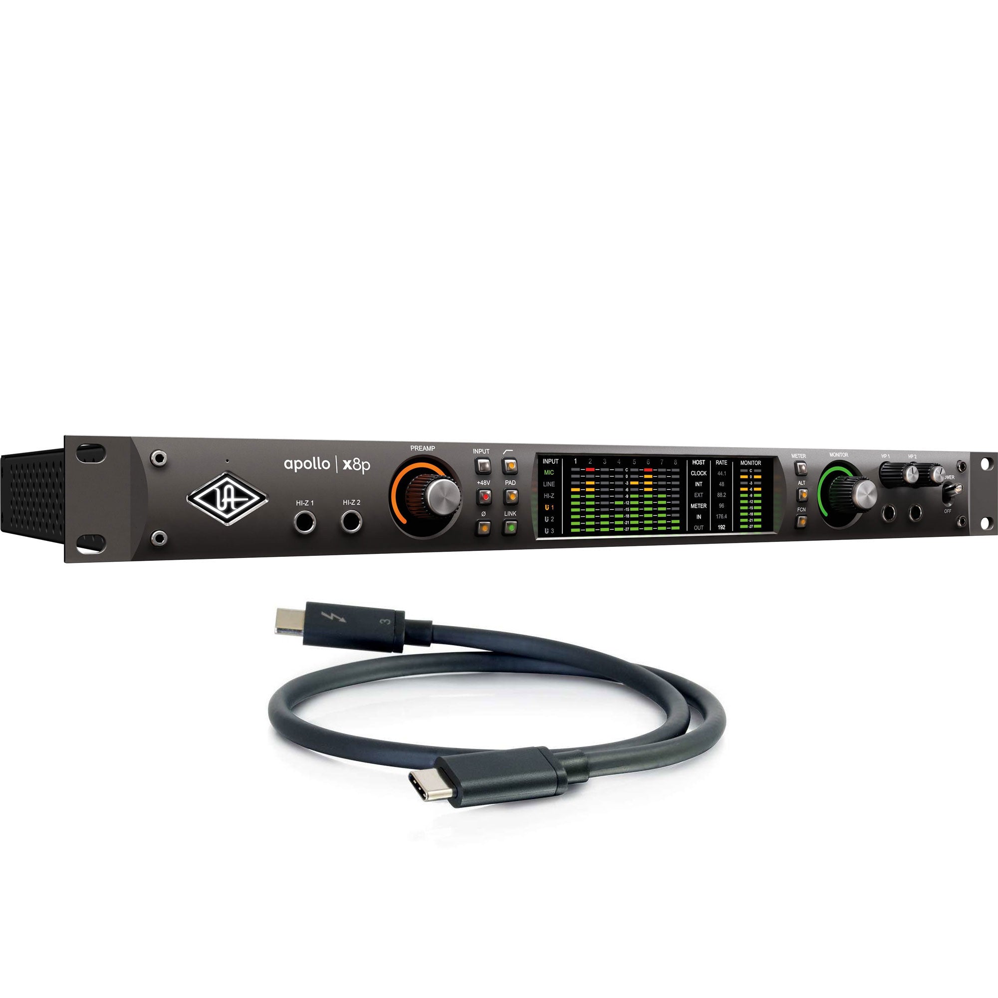 Universal Audio Apollo x8p Heritage Edition Rackmount Audio Interface with Thunderbolt 3 Cable