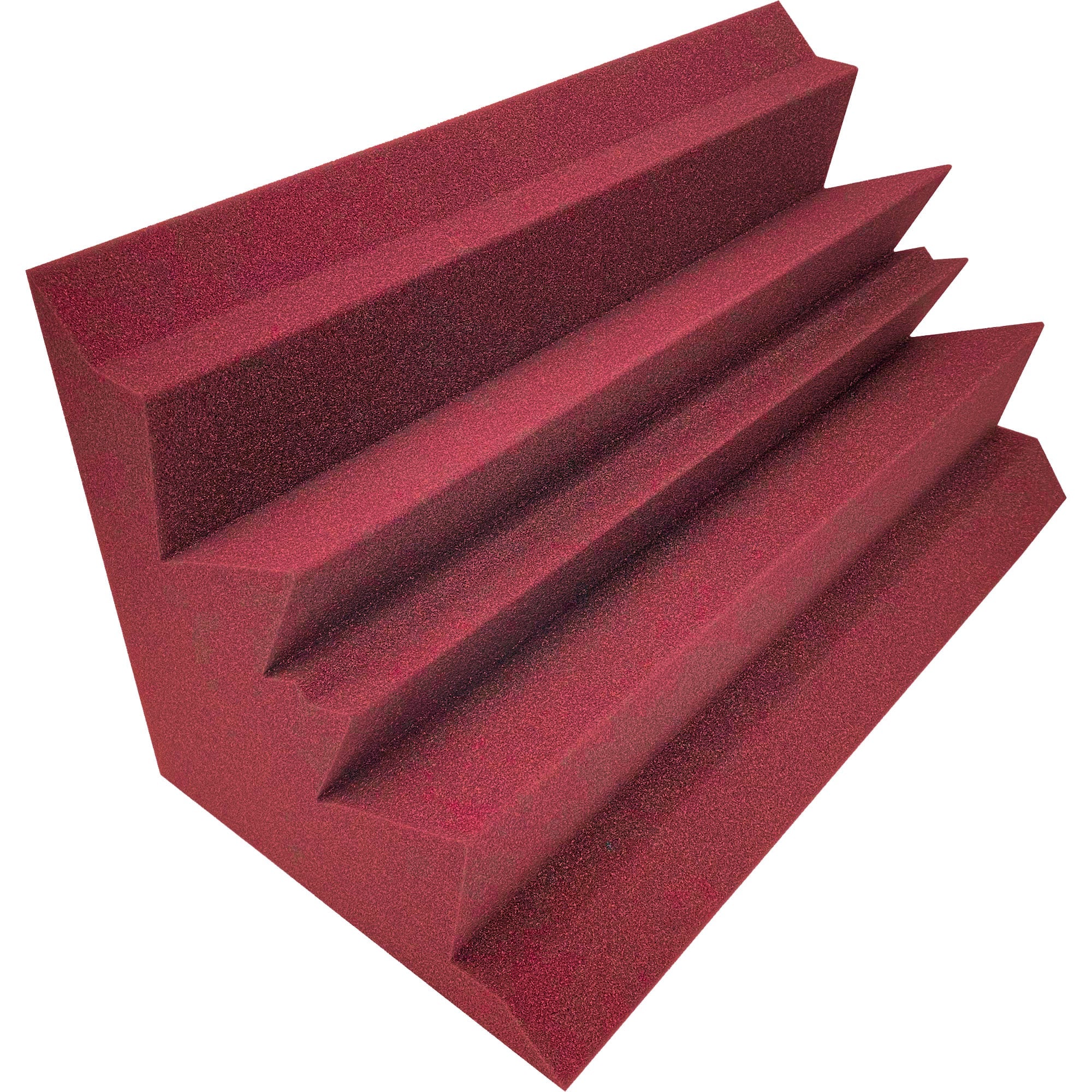 Performance Audio 12" x 12" x 24" Corner Acoustic Foam Bass Trap (Burgundy, 4 Pack)