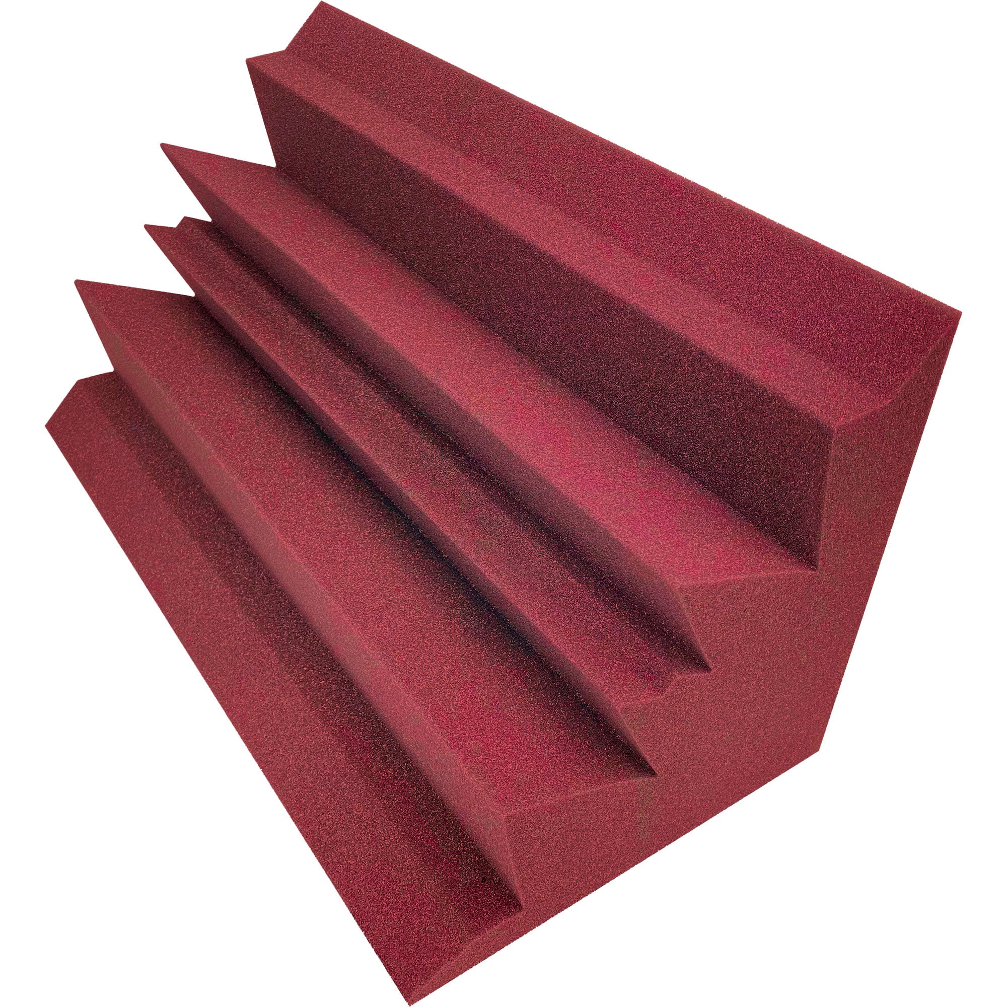 Performance Audio 12" x 12" x 24" Corner Acoustic Foam Bass Trap (Burgundy, 4 Pack)