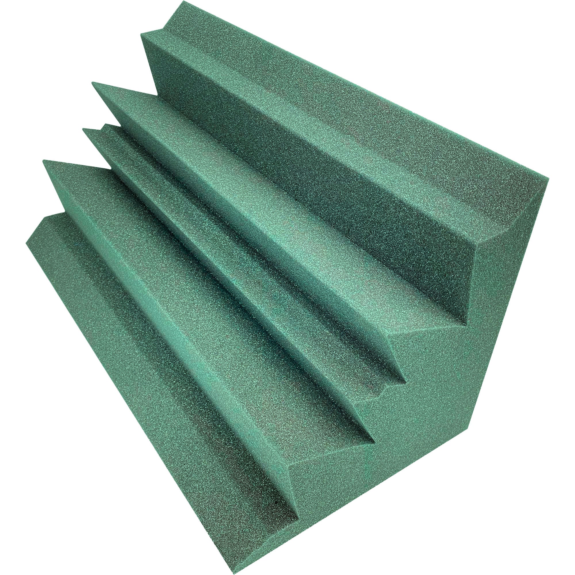 Performance Audio 12" x 12" x 24" Corner Acoustic Foam Bass Trap (Forest Green, 4 Pack)