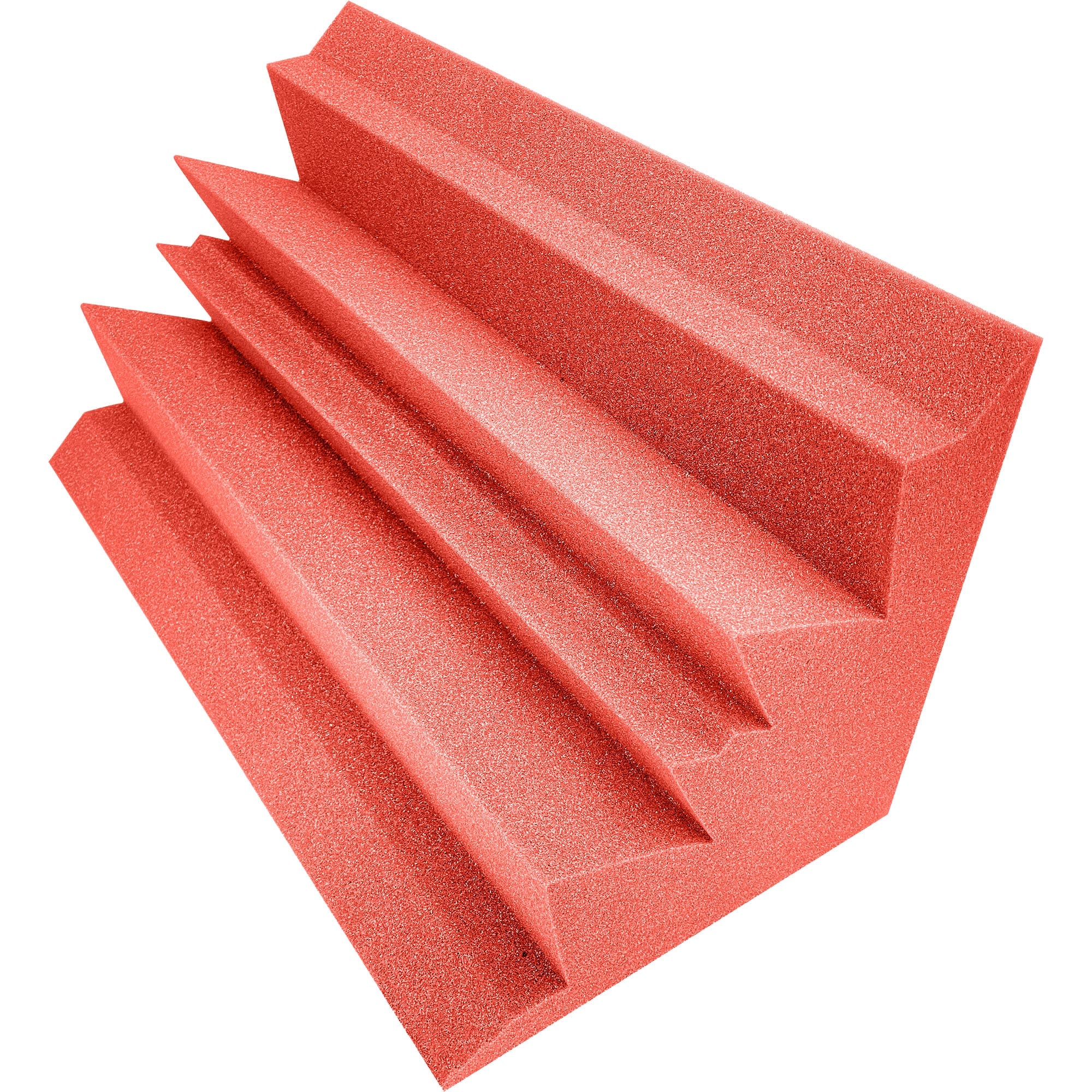 Performance Audio 12" x 12" x 24" Corner Acoustic Foam Bass Trap (Red, 8 Pack)