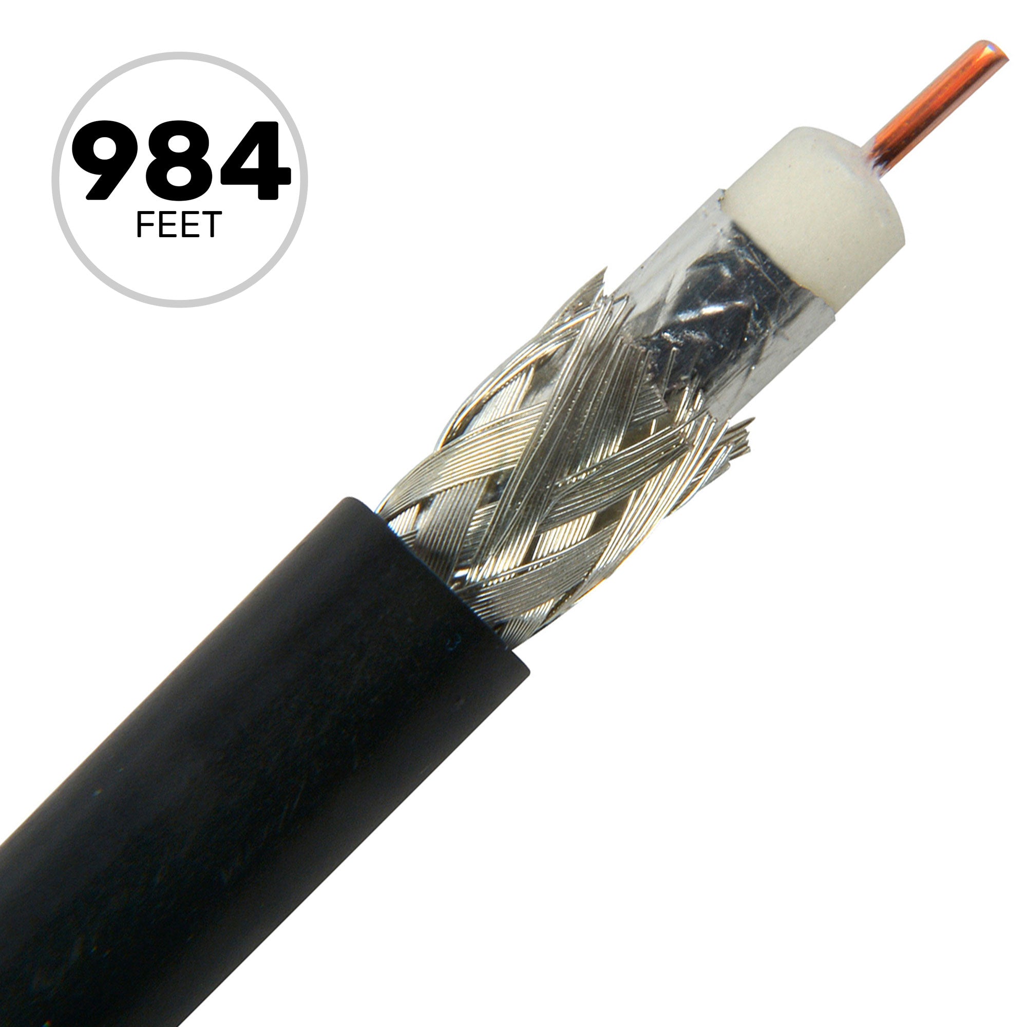 Canare L-2.5CFB 75 Ohm 3G-SDI / HD-SDI Digital Video Coax Cable RG-59 Type (Black, 984'/300m)