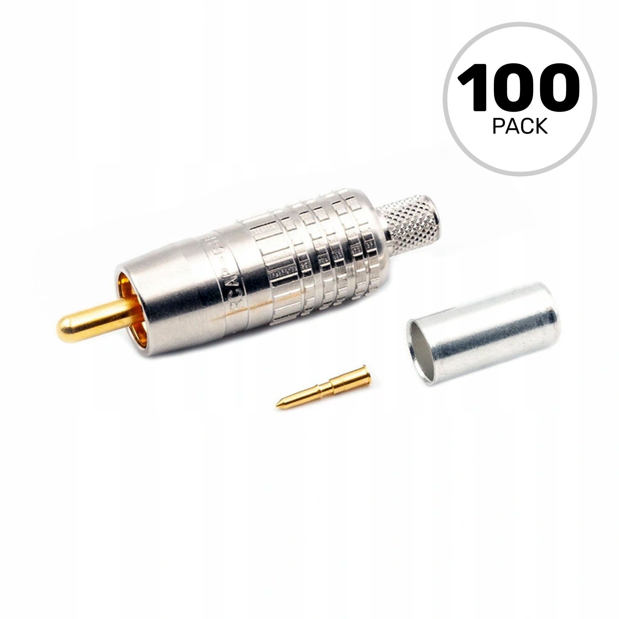 Canare RCAP-C25HD 75 Ohm RCA Crimp Plug Connector for L-2.5CHD (100 Pack)