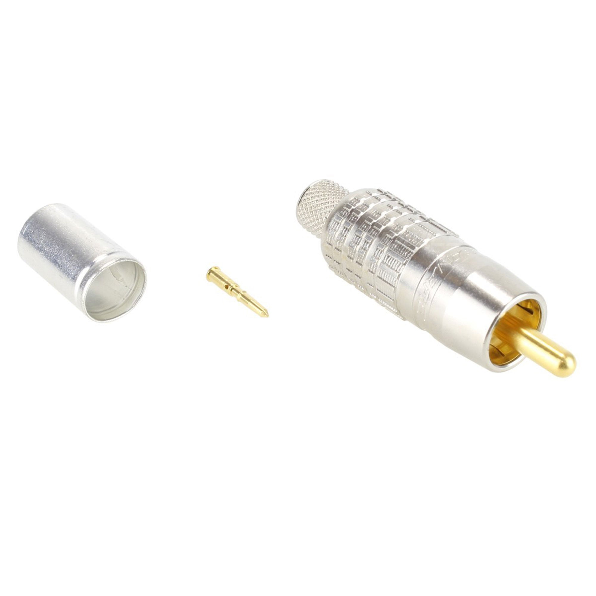 Canare RCAP-C25HD 75 Ohm RCA Crimp Plug Connector for L-2.5CHD (100 Pack)