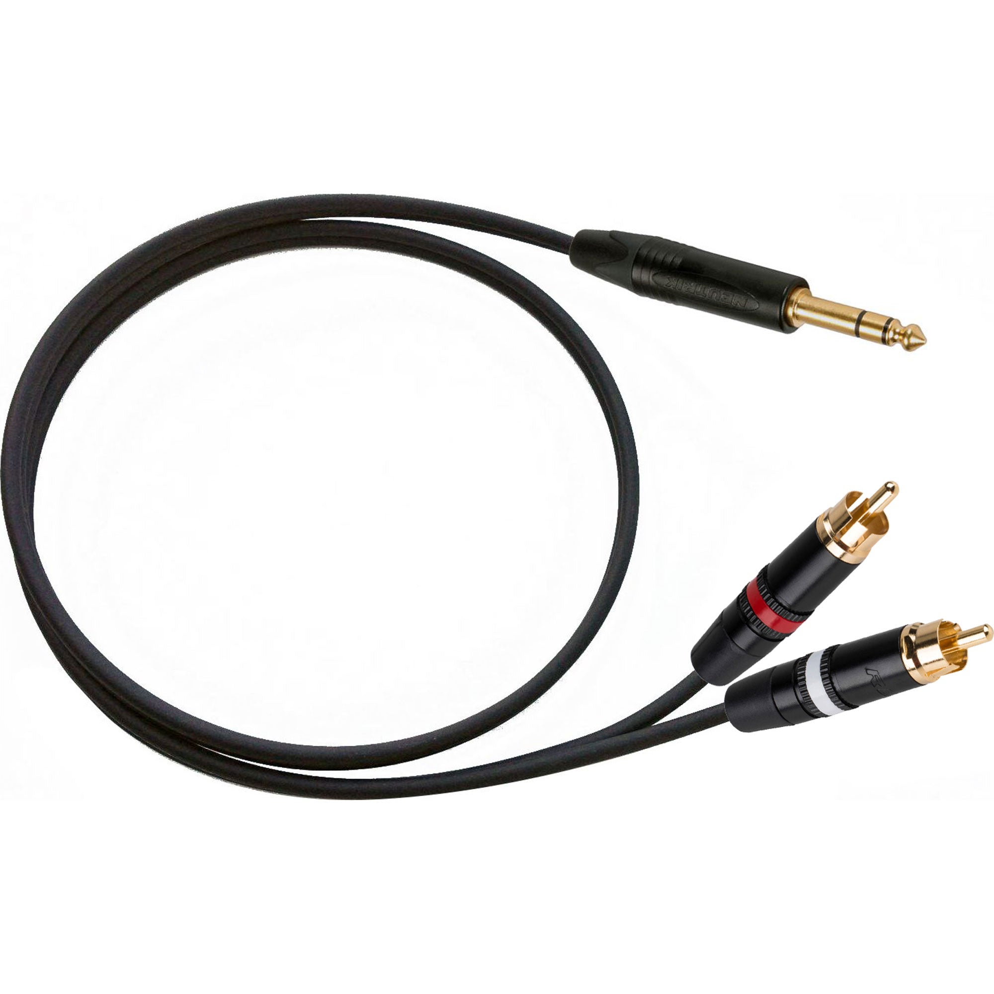 Custom Cables 1/4" TRS Stereo to Dual RCA Mono Cable Made from Mogami W2528 & Premium Connectors