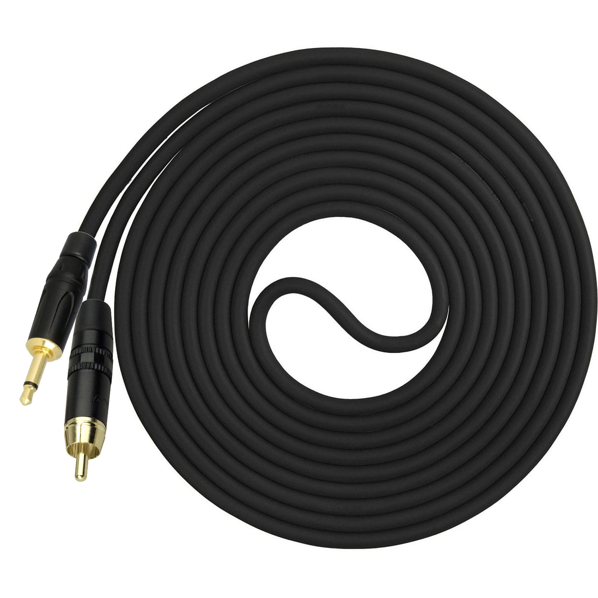 Custom Cables RCA to 3.5mm (1/8") TS Mono Audio Cable Made from Canare GS-4 & Neutrik Connectors