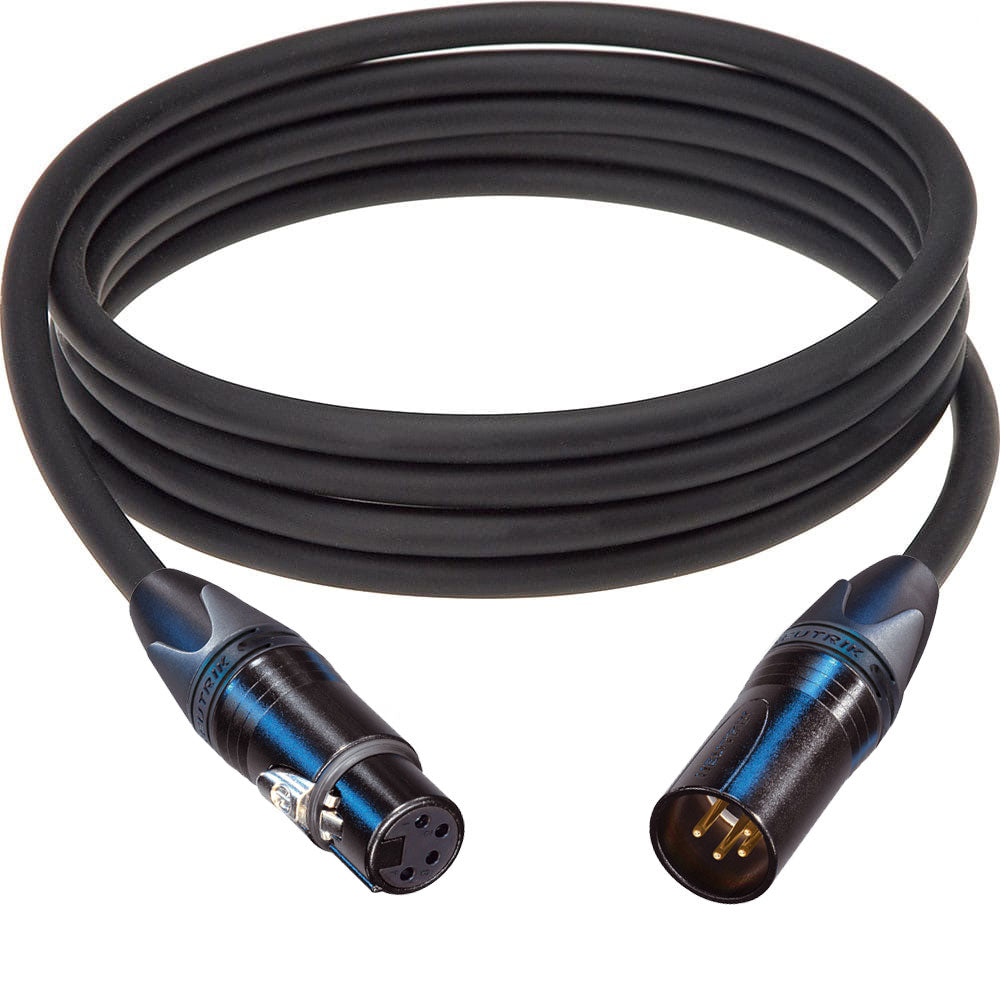 Custom Cables 4-Pin XLR-XLR Cable Made from Canare L-4E6S & Neutrik Connectors