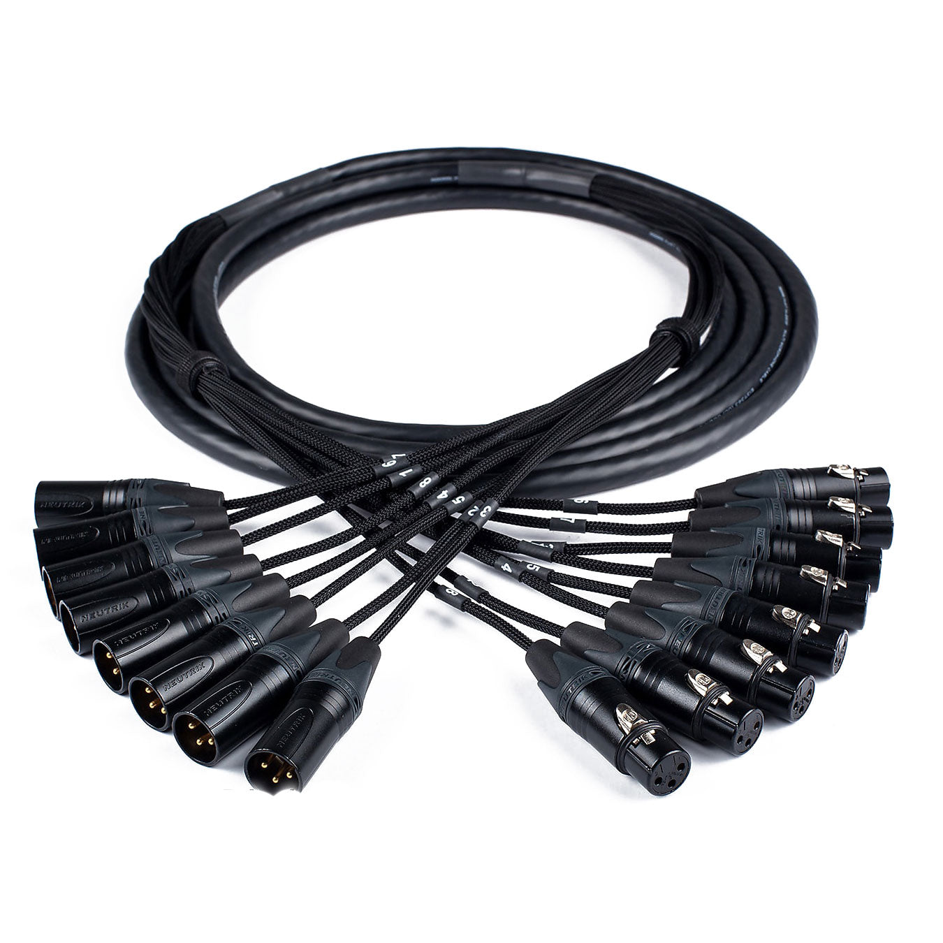 Custom Cables 8-Channel Audio Snake Made from Mogami W2932 & Neutrik Connectors (Config per Channel)