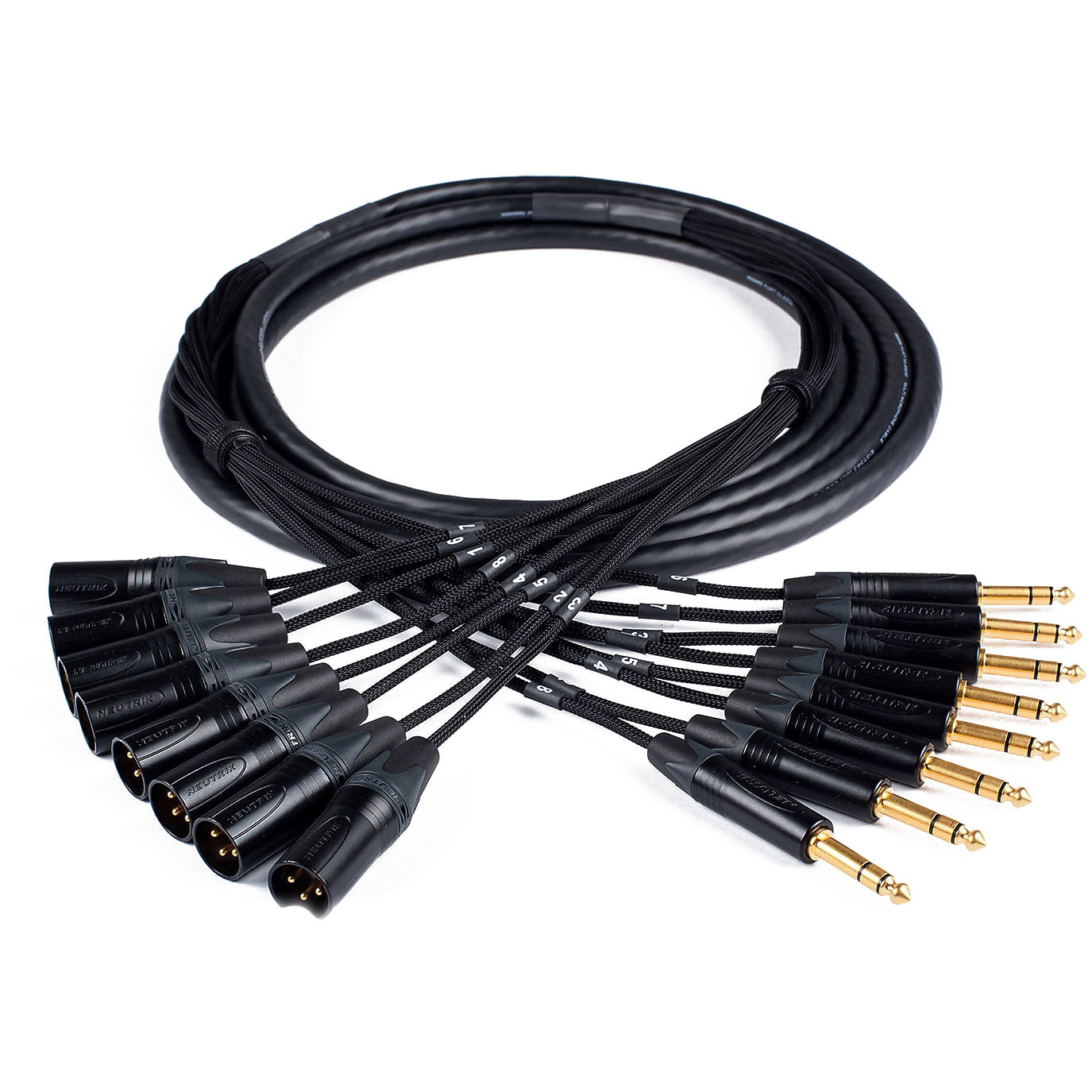 Custom Cables 8-Channel Audio Snake Made from Mogami W2932 & Neutrik Connectors (Config per Channel)