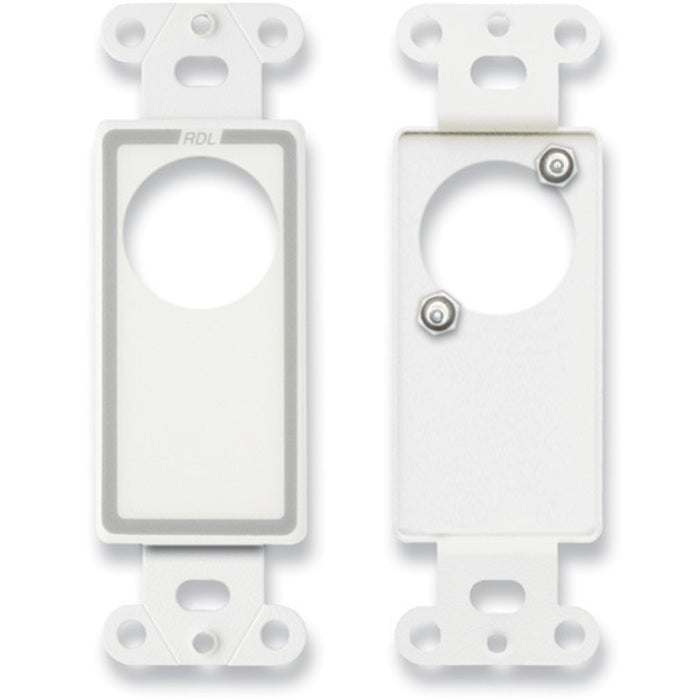 RDL D-D1T Decora Plate Punched for Single Neutrik D-Shape Connector - Top Aligned (White)