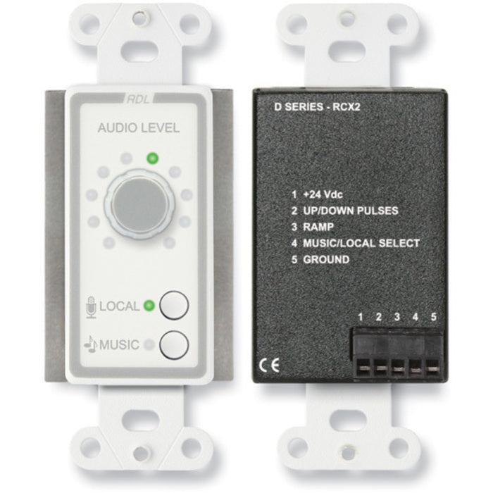 RDL D-RCX2 Room Control for RCX-5C on Decora Plate (White)