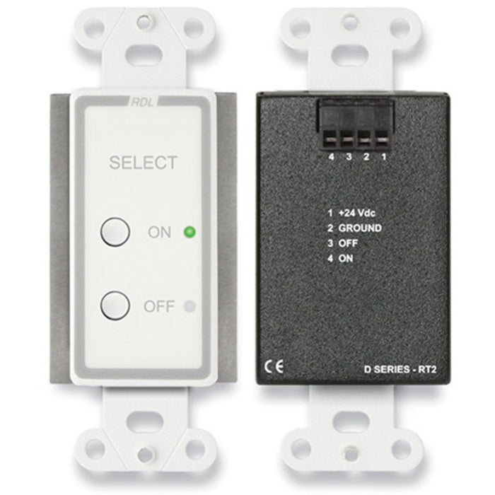 RDL D-RT2 Remote Control Selector on Decora Plate (White)