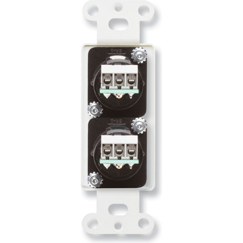 RDL D-XLR2 XLR 3-Pin Female & 3-Pin Male on Decora Plate (White)