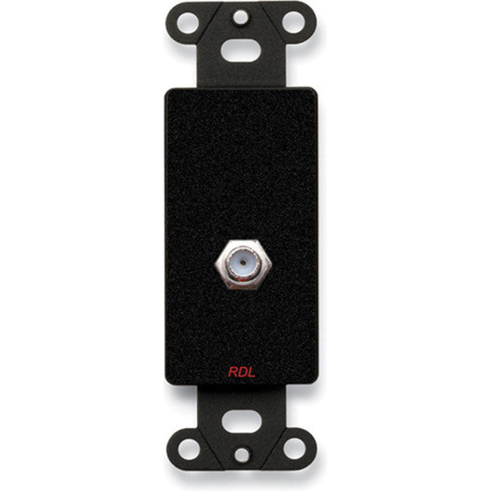 RDL DB-F Female Double-Type F Jack on Decora Plate (Black)