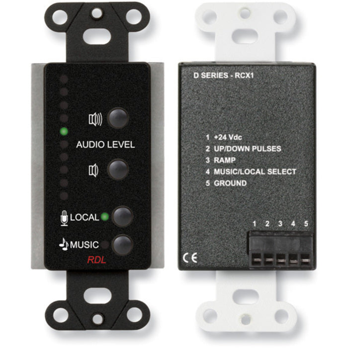 RDL DB-RCX1 Room Control for RCX-5C on Decora Plate (Black)