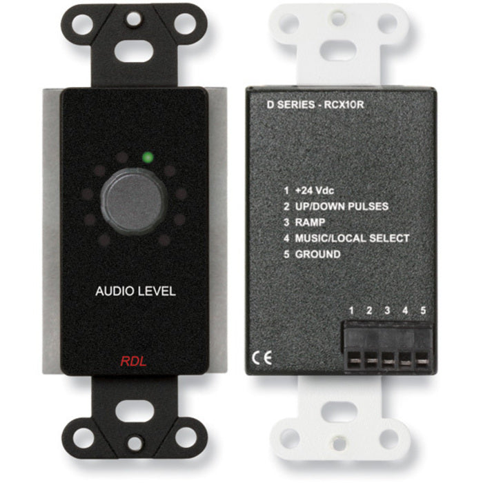 RDL DB-RCX10R Remote Volume Control for RCX-5C on Decora Plate (Black)