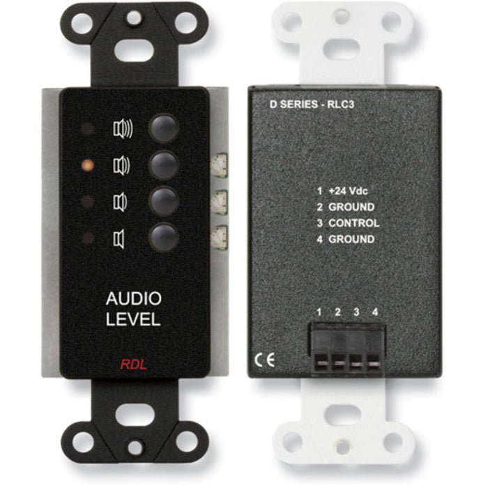 RDL DB-RLC3 Remote Level Control Preset levels on Decora Plate (Black)